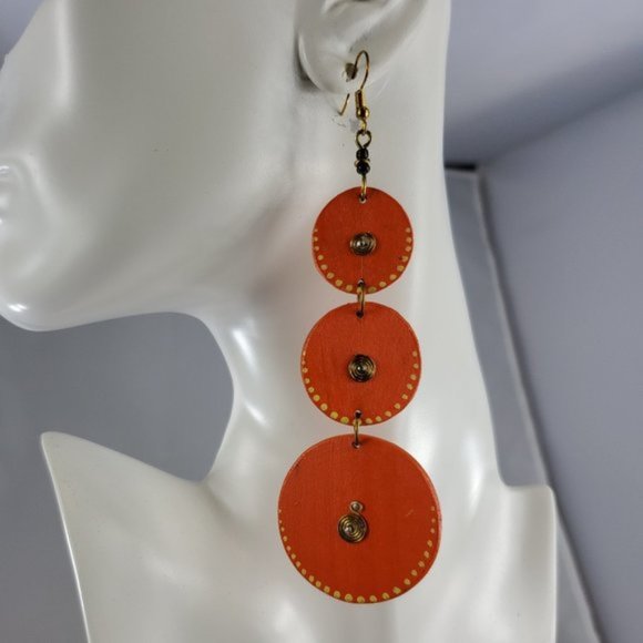 African (Kenyan) Handmade Balsa Wood Earrings - Picture 1 of 1